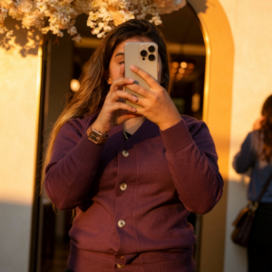 Royal Purple Button-Down Sweater